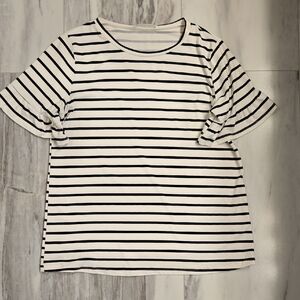 Striped Black and White Women's Top